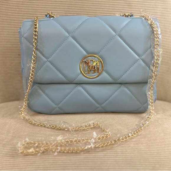 Badgley Mischka Handbags - Badgley Mischka Spring Blue Vegan
Leather Small Quilted bag